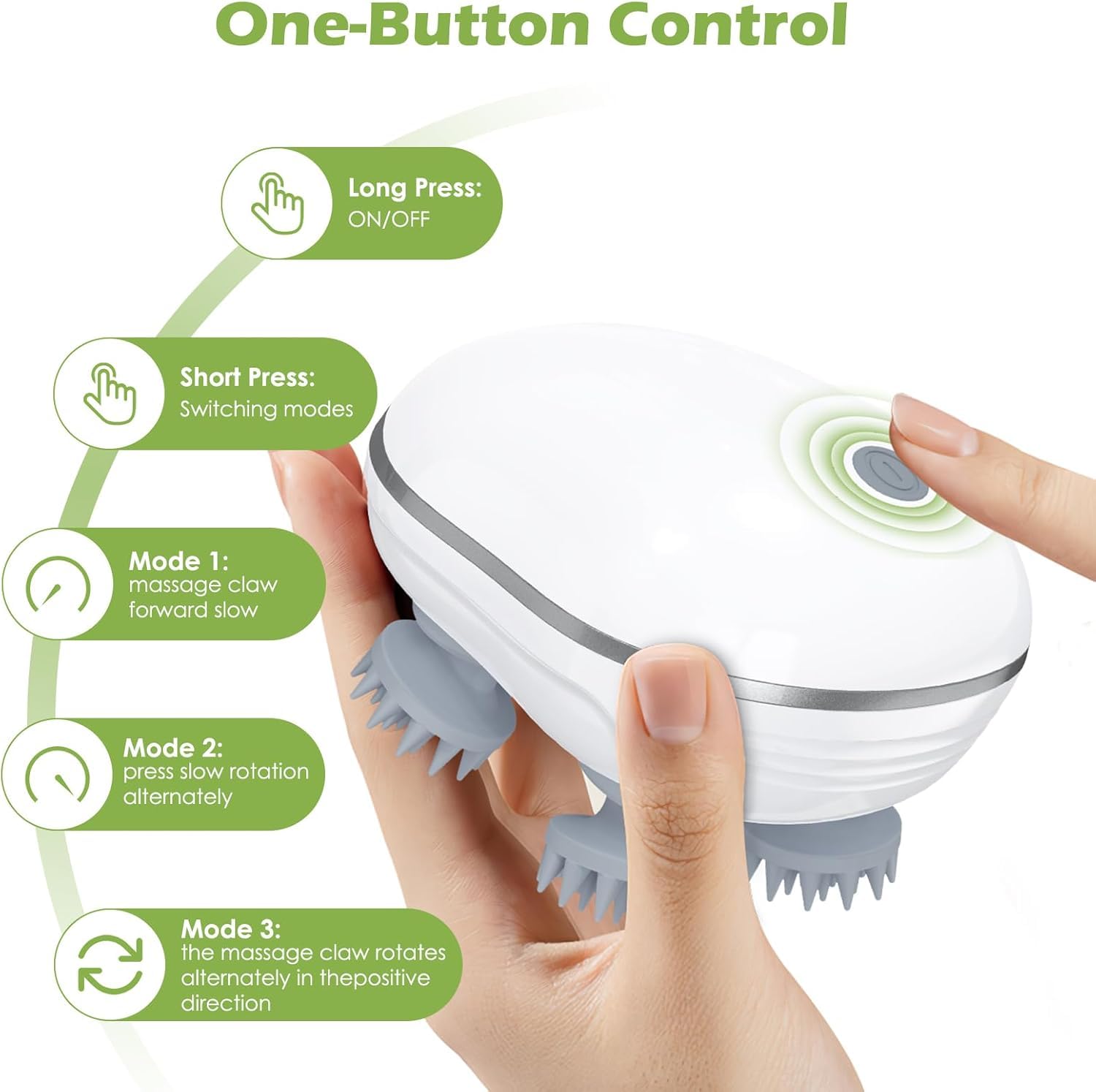Smart Scalp Massager – Portable Electric Head Massager with 3 Speeds for Hair Growth & Stress Relief